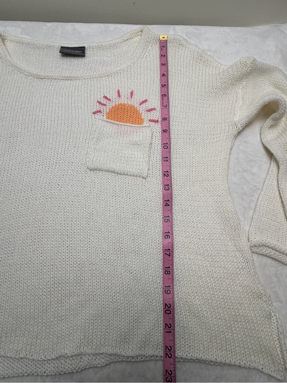 Wooden Ships Paola Buendia “Pocket Full Of Sunshine” Sweater M Coastal Whimsical - Picture 9 of 10